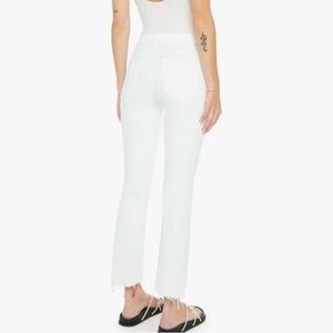 MOTHER Insider Crop Step Fray Jeans Size 27 White Ankle Bootcut EUC